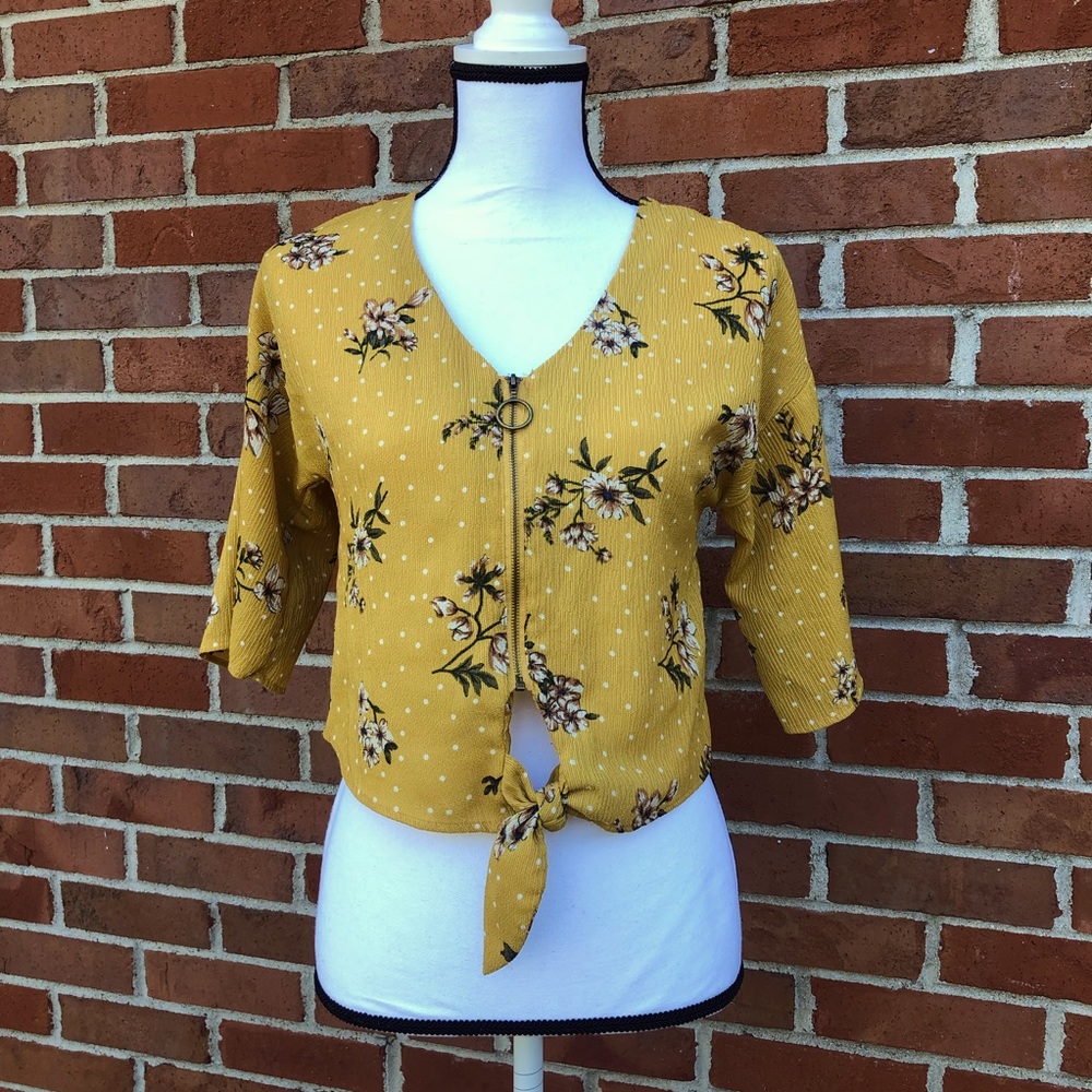 Mine Floral Zip Tie Front Crop Tom Small Fall